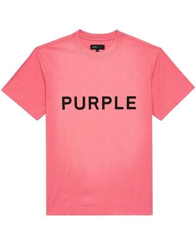 Purple Brand Wordmark Cotton T-shirt - Pink