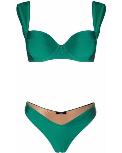Noire Swimwear Bikini con acabado brillante - Verde