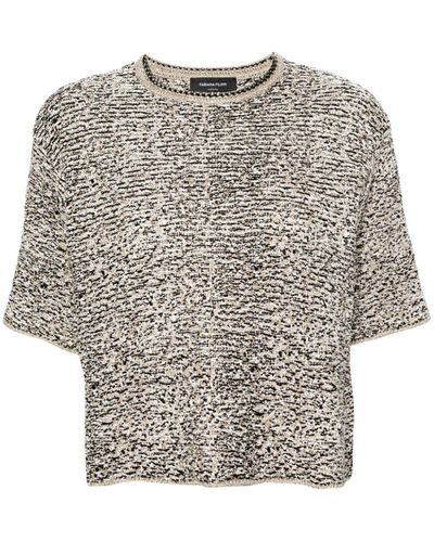 Fabiana Filippi Metallic-thread chunky-knit T-shirt - Grau