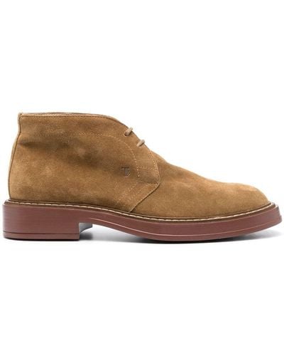Tod's Polacco lace-up suede boots - Marrón