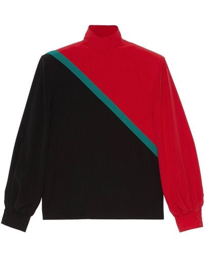 Gucci Camisa de crepé de china - Rojo