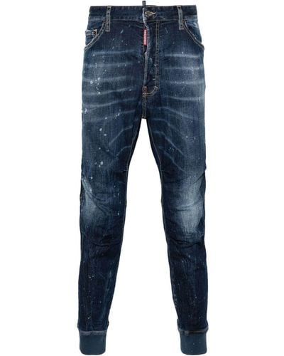DSquared² Distressed Slim-fit Track Jeans - Blue