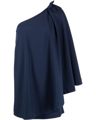 BERNADETTE Robe courte Benedicte à une épaule - Bleu