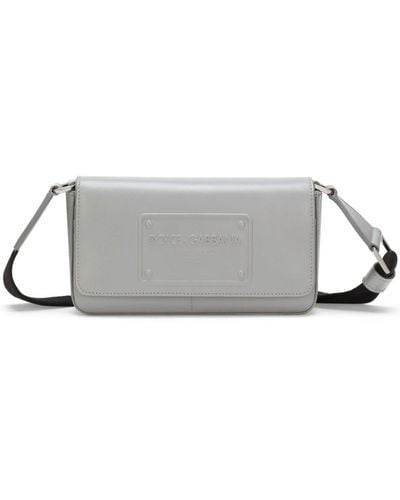 Dolce & Gabbana Logo-embossed Shoulder Bag - Grey