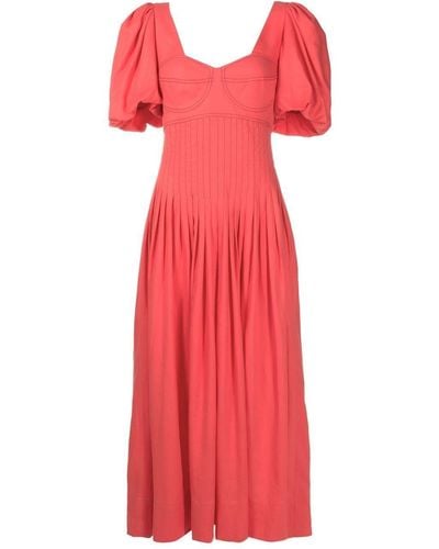 Isolda Gilda Corset-style Pleated Dress - Red