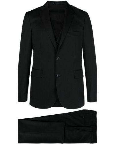 Tagliatore Single-breast Virgin-wool Suit - Black