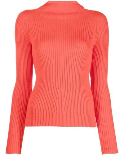 A.W.A.K.E. MODE Ribbed-knit Cut-out Jumper - Pink