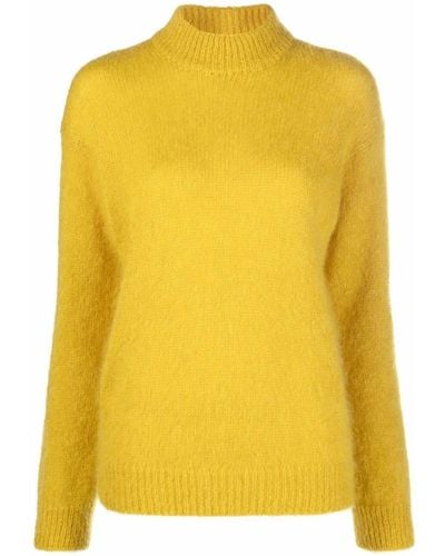 Tom Ford Gestrickter Pullover mit Stehkragen - Gelb