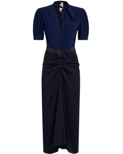 Marni Robe mi-longue à design bicolore - Bleu