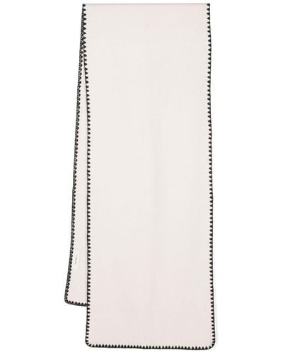 Lisa Yang Whipstitch-detail Cashmere Scarf - White