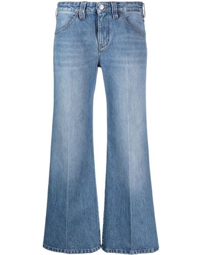 Victoria Beckham Edie California Wash Mid-rise Flared Jeans - Blue