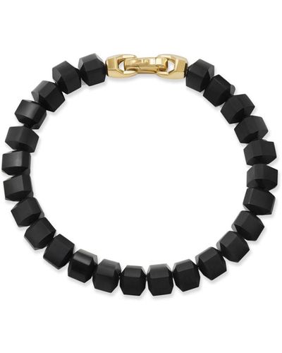 David Yurman 18kt Yellow Gold Spiritual Beads Onyx Bracelet - Black