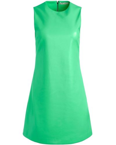 Alice + Olivia Coley Faux-leather Mini Dress - Green