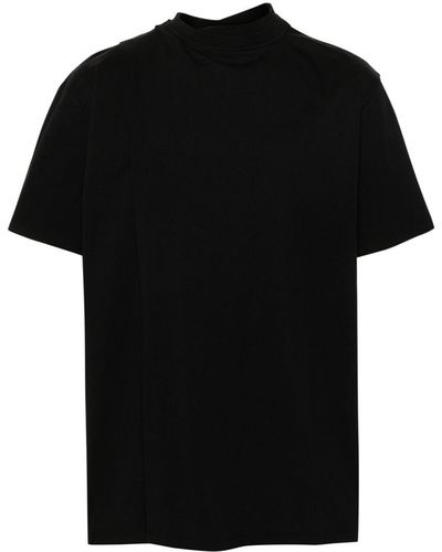 Mordecai Stripe-detail Wrap T-shirt - Black