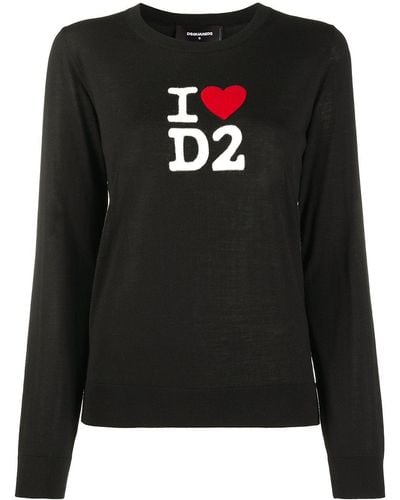 DSquared² I Love D2 Wool Jumper - Black