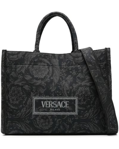 Versace Large Barocco Athena Tote Bag - Black