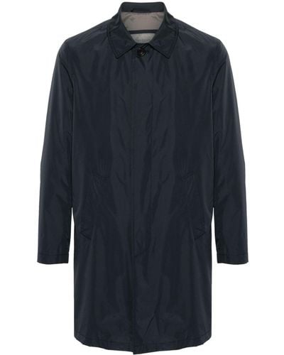 Corneliani Spread-collar Buttoned Raincoat - Blue