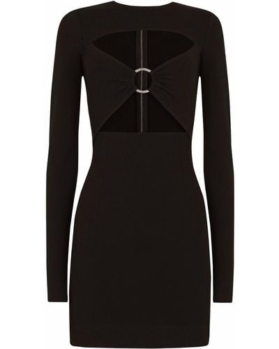 Dolce & Gabbana Ring-detail Cut-out Minidress - Black