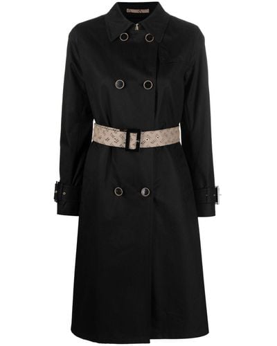 Herno Belted Cotton Trench Coat - Black