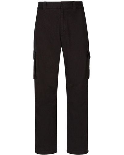 Dolce & Gabbana Pantalones cargo con placa del logo - Negro