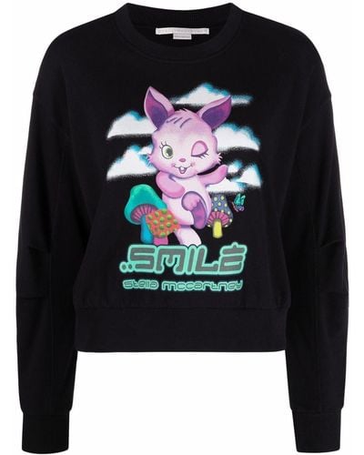 Stella McCartney Smile Bunny Graphic-print Sweatshirt - Black