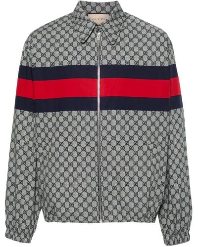 Gucci Gg Print Cotton Jacket - Grey