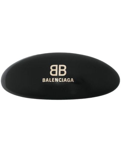 Balenciaga ロゴ ヘアクリップ - ブラック