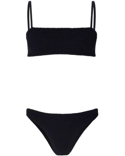Hunza G Bikini bandeau en maille - Noir