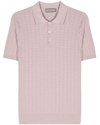 Canali Knitted Polo Shirt - Pink