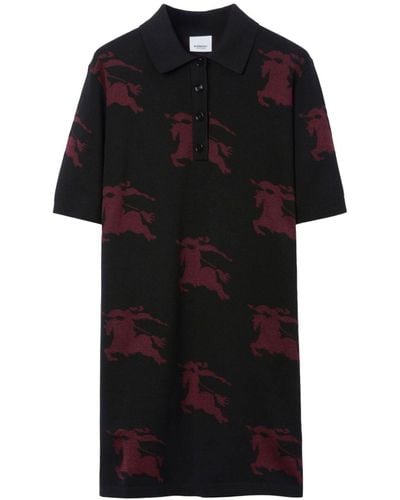 Burberry Equestrian Knight-motif Polo Shirtdress - Black