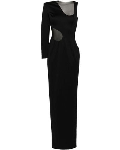 Jean Louis Sabaji Asymmetric Cut-out Gown - Black