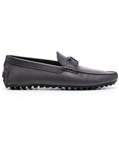 Tod's T-timeless City Leather Loafers - Grey