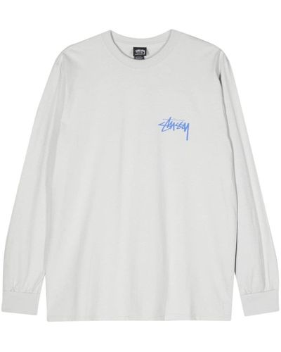 Stussy Beat Crazy Cotton Long-sleeve T-shirt - White