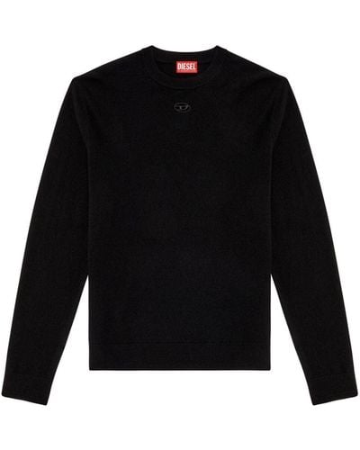 DIESEL K-Vieri Pullover mit Logo-Stickerei - Schwarz