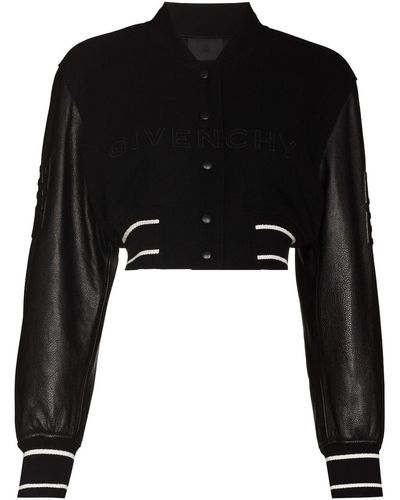 Givenchy Veste bomber à coupe crop - Noir