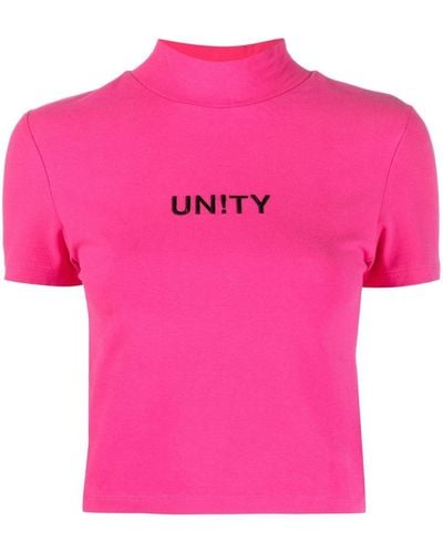 Ksubi Logo-print High-neck T-shirt - Pink