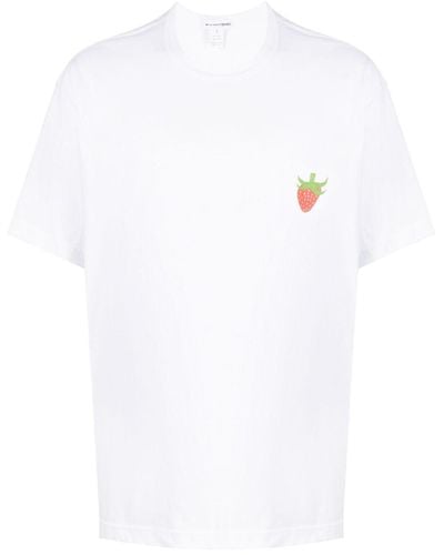 Comme des Garçons Logo Print T-shirt surdimensionné - Blanc