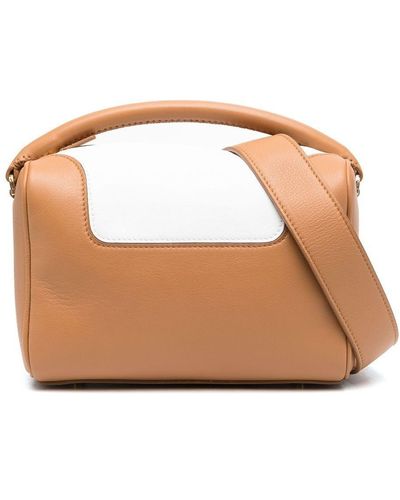 Elleme Borsa tote Treasure con design color-block - Marrone