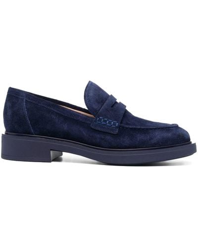 Gianvito Rossi Round-toe Suede Loafers - Blue