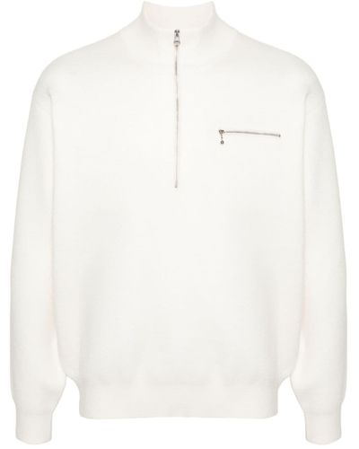 Stussy Pullover mit Half-Zip-Stehkragen - Weiß