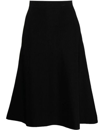 Jil Sander A-line Asymmetric Midi Skirt - Black