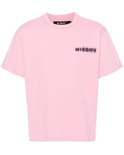 MISBHV T-shirt en coton à logo imprimé - Rose