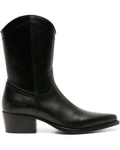 DSquared² Western Leather Ankle Boots - Black