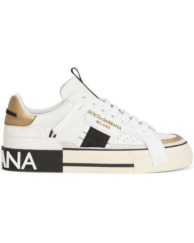 Dolce & Gabbana Sneaker custom 2.Zero in pelle di vitello con dettagli a contrasto - Bianco