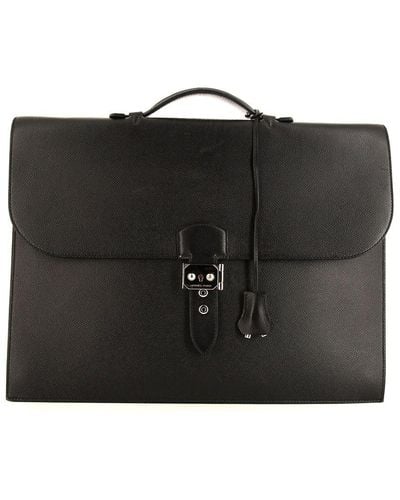 Hermès 2013 プレオウンド サック・ア・デペッシュ ビジネスバッグ - ブラック