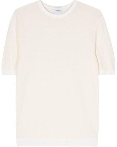 Aspesi Gestricktes T-Shirt aus Frottee - Weiß