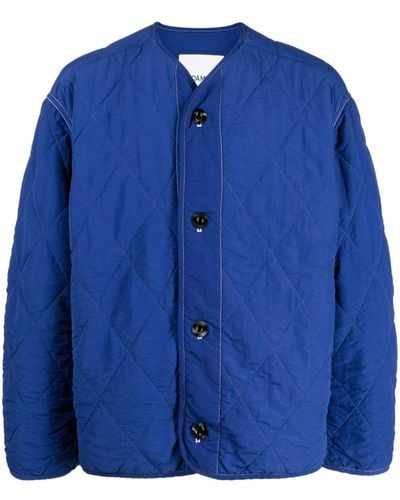 OAMC V-neck quilted jacket - Azul