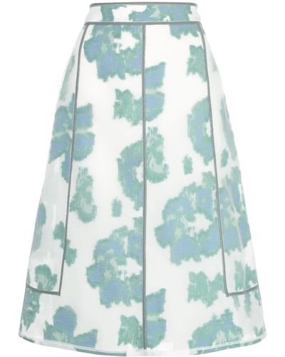 3.1 Phillip Lim Abstract Daisy A-line Skirt - White