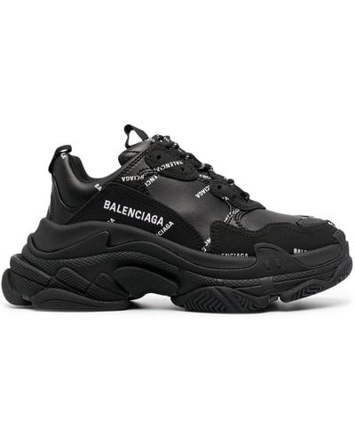 Balenciaga Sneaker allover logo triple s - Noir
