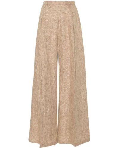 Forte Forte Lurex High-waist Palazzo Trousers - Natural